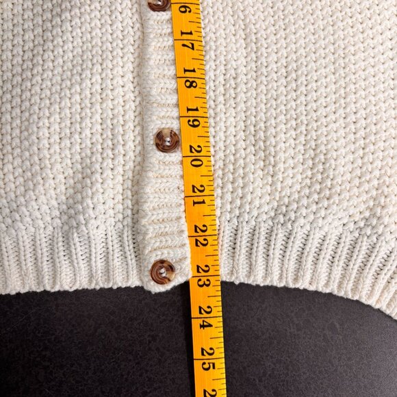 Cynthia Rowley Cream Lghtweight Open Knit Sweater Back Buttons Long Size M - Picture 8 of 9